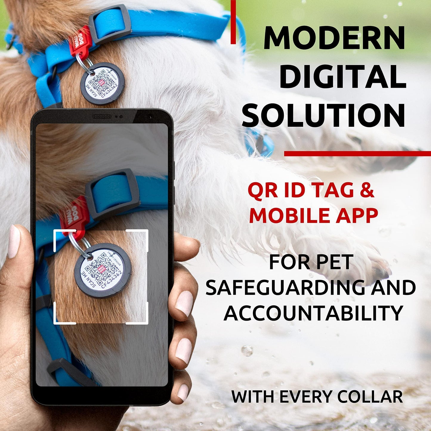 Blue Waterproof Dog Harness Adjustable for Large Dogs S Size 1622 Inch