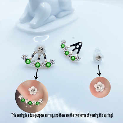 Delicate Flower Shaped Crystal Dangle Earrings - Exquisitely Crafted with Sparkling Zircon Crystals and Intricate Design - Perfect Gift Idea for Valentines Day, Christmas, and Beautiful Accessories for Girls and Women