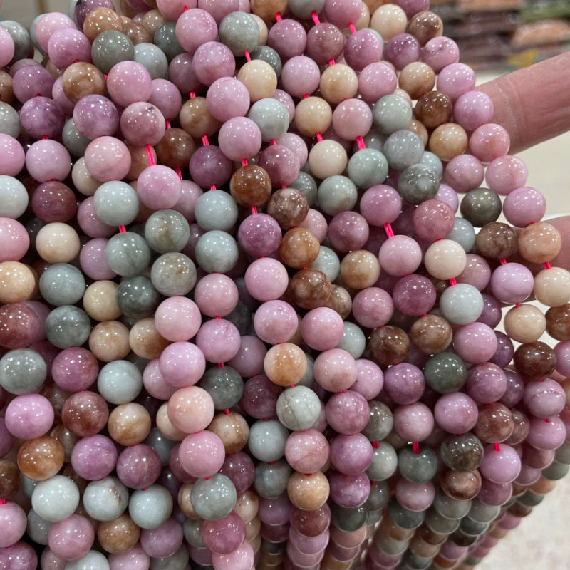 Natural Optimized Rainbow Alxa Stone Beads DIY Jewelry Accessories 6mm (0.24") -10mm (0.4") Macaron Shake Scatter Beads Round Beads For Faux Jewelry, Necklace, Earrings Bracelet Making