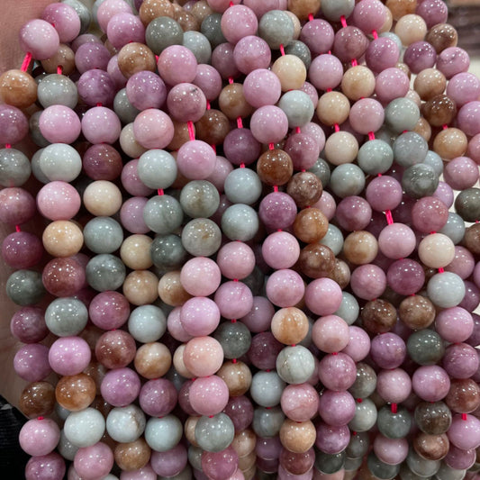 Natural Optimized Rainbow Alxa Stone Beads DIY Jewelry Accessories 6mm (0.24") -10mm (0.4") Macaron Shake Scatter Beads Round Beads For Faux Jewelry, Necklace, Earrings Bracelet Making
