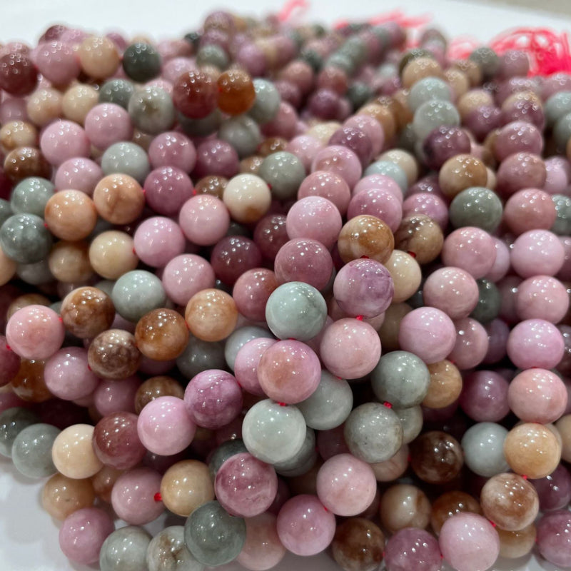 Natural Optimized Rainbow Alxa Stone Beads DIY Jewelry Accessories 6mm (0.24") -10mm (0.4") Macaron Shake Scatter Beads Round Beads For Faux Jewelry, Necklace, Earrings Bracelet Making