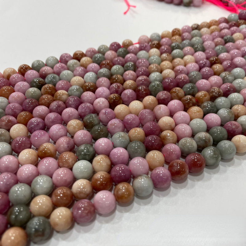 Natural Optimized Rainbow Alxa Stone Beads DIY Jewelry Accessories 6mm (0.24") -10mm (0.4") Macaron Shake Scatter Beads Round Beads For Faux Jewelry, Necklace, Earrings Bracelet Making