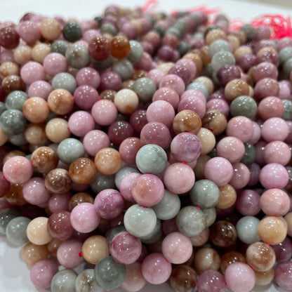 Natural Optimized Rainbow Alxa Stone Beads DIY Jewelry Accessories 6mm (0.24") -10mm (0.4") Macaron Shake Scatter Beads Round Beads For Faux Jewelry, Necklace, Earrings Bracelet Making