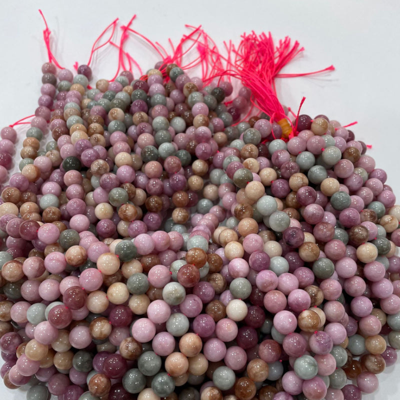 Natural Optimized Rainbow Alxa Stone Beads DIY Jewelry Accessories 6mm (0.24") -10mm (0.4") Macaron Shake Scatter Beads Round Beads For Faux Jewelry, Necklace, Earrings Bracelet Making