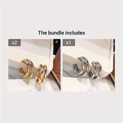 Glossy C-Shaped Hoop Earrings - Trendy Iron Jewelry for Women - All-Match Ear Ornaments - Sexy and Luxurious Style - Perfect Gift Idea