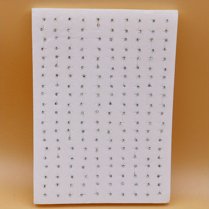 Large Set of 100 Pairs of Randomly Mixed Colorful Rhinestones Simple Fashion Shiny Plastic Glue Needle Earrings