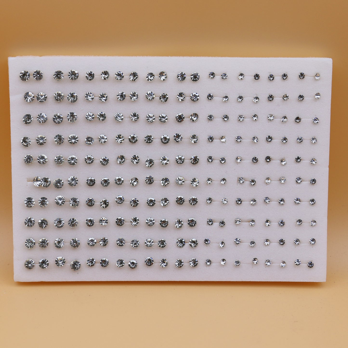 Large Set of 100 Pairs of Randomly Mixed Colorful Rhinestones Simple Fashion Shiny Plastic Glue Needle Earrings