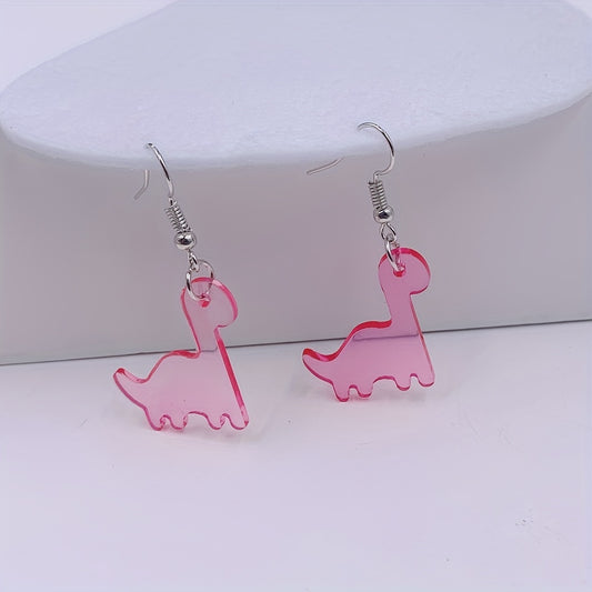 Cute Cartoon Dinosaur Acrylic Earrings - Add Some Fun To Your Look!