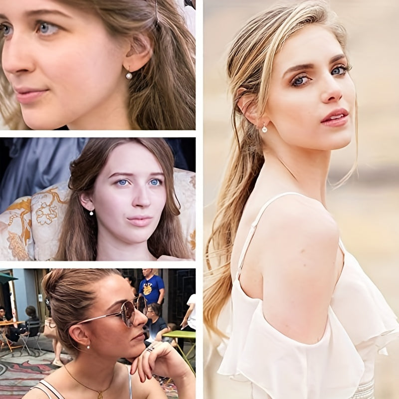 Sterling 925 Silver Jewelry With Faux Pearl Decor Hook Earrings Elegant Luxury Style Versatile Ornaments