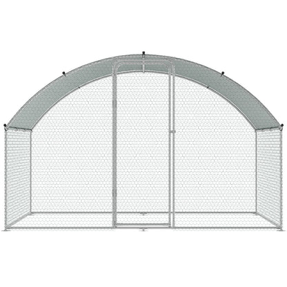 VEVOR Chicken Coop, 9.8X6.5X6.5Ft Walk-In Large Metal Chicken Run for Yard with Waterproof Cover, Doom Roof Hen House with Security Lock for Outdoor and Backyard, Farm, Duck Rabbit Cage Poultry Pen