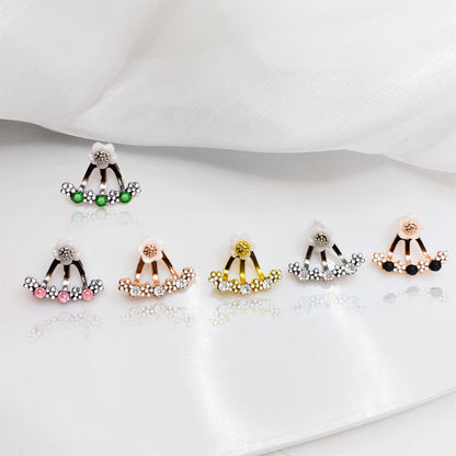 Delicate Flower Shaped Crystal Dangle Earrings - Exquisitely Crafted with Sparkling Zircon Crystals and Intricate Design - Perfect Gift Idea for Valentines Day, Christmas, and Beautiful Accessories for Girls and Women