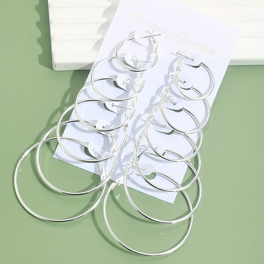 Elegant & Timeless Silver Hoop Earrings - Chic, Sexy Style Perfect for Daily Wear and Gifting