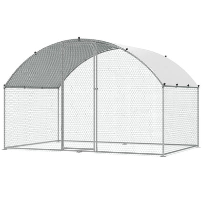 VEVOR Chicken Coop, 9.8X6.5X6.5Ft Walk-In Large Metal Chicken Run for Yard with Waterproof Cover, Doom Roof Hen House with Security Lock for Outdoor and Backyard, Farm, Duck Rabbit Cage Poultry Pen