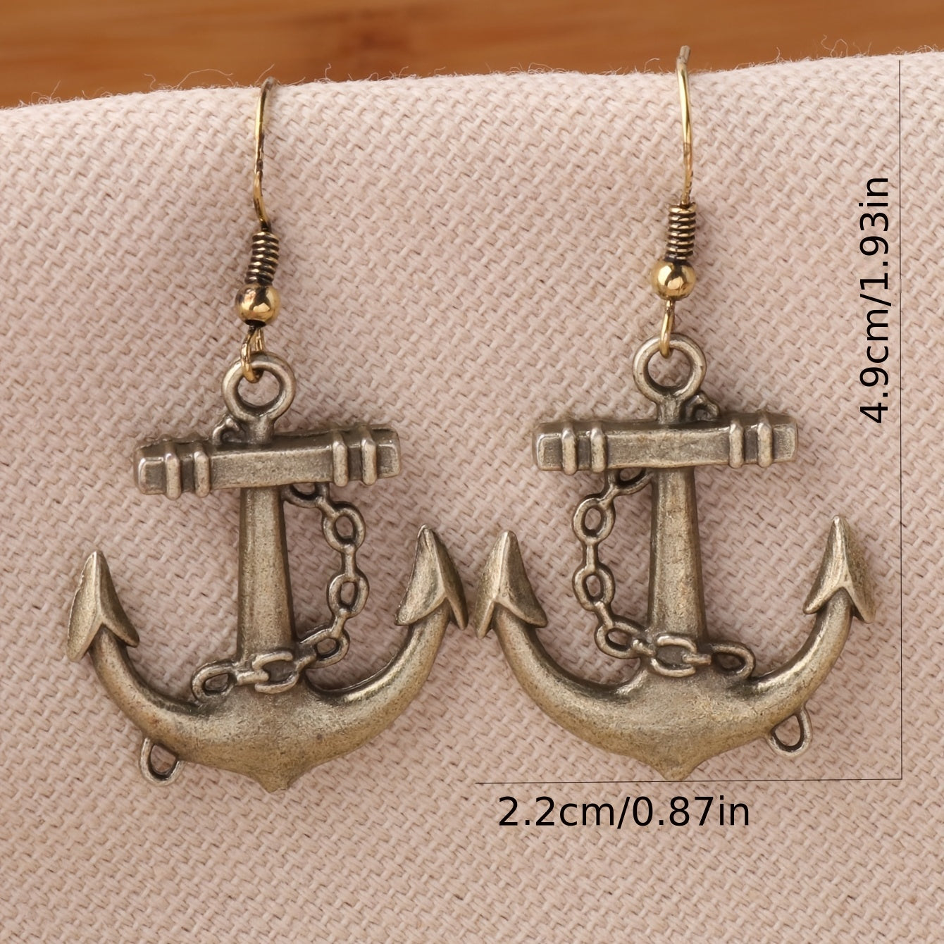 Vintage-Inspired Boat Anchor Dangle Earrings - Unique Creative Personality Gift for Women - Zinc Alloy Jewelry with Exquisite Details and Durable Construction