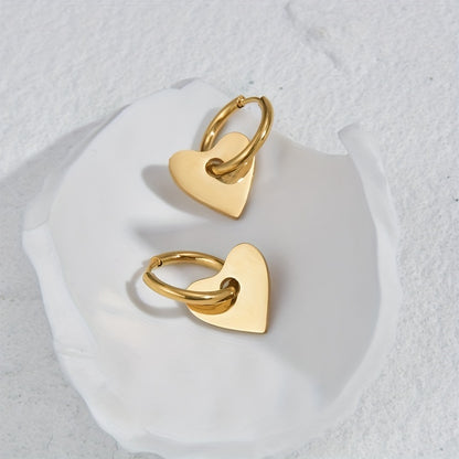 A Pair of Golden Plated Stainless Steel Vintage Earrings for Men, Trendy Stylish