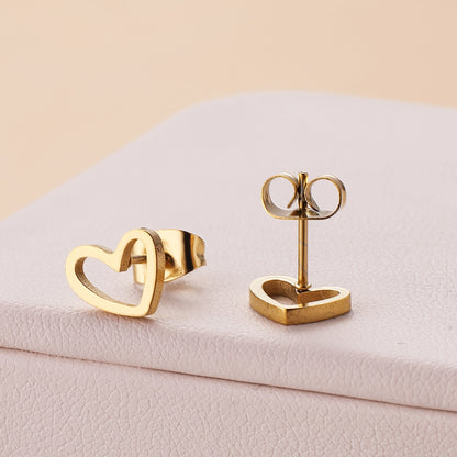NEWMJJEWELRY 316 Stainless Steel Heart Stud Earrings - Elegant & Cute, Perfect for Daily Wear and Special Occasions like Weddings, Valentine'S Day, Daily Wear Earrings|Chic Earrings|Durable Earring