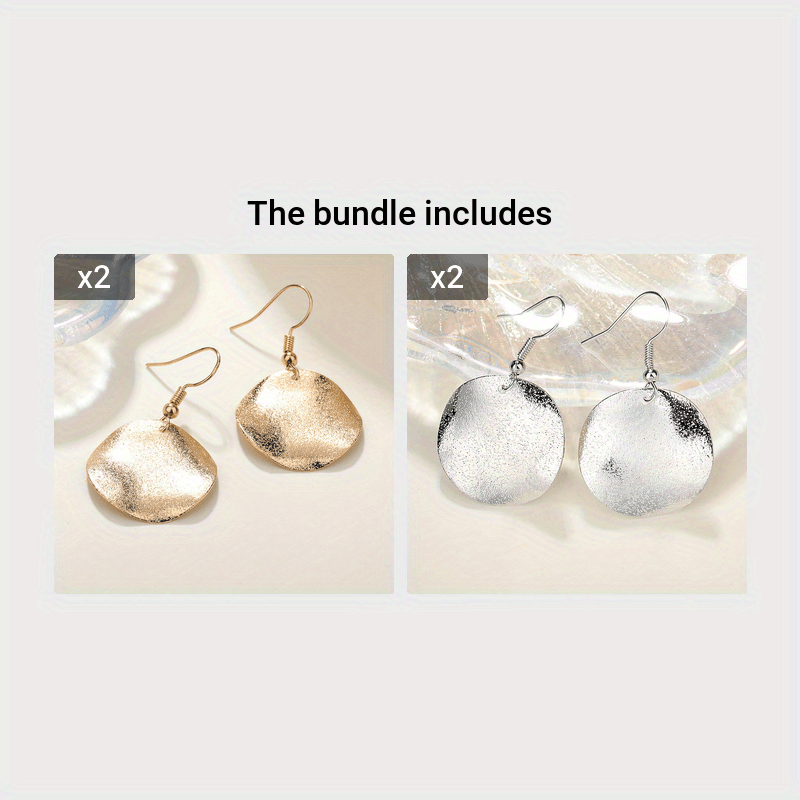 Stylish Irregular Dangle Earrings - Elegant, Cute, and Versatile Accessories for Daily Wear - Made of Iron with Silvery/Golden Finish, Perfect for Any Occasion
