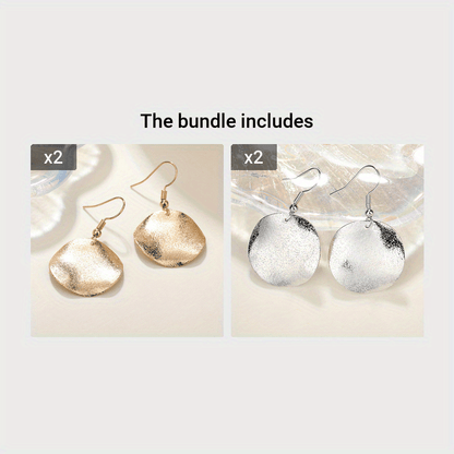 Stylish Irregular Dangle Earrings - Elegant, Cute, and Versatile Accessories for Daily Wear - Made of Iron with Silvery/Golden Finish, Perfect for Any Occasion