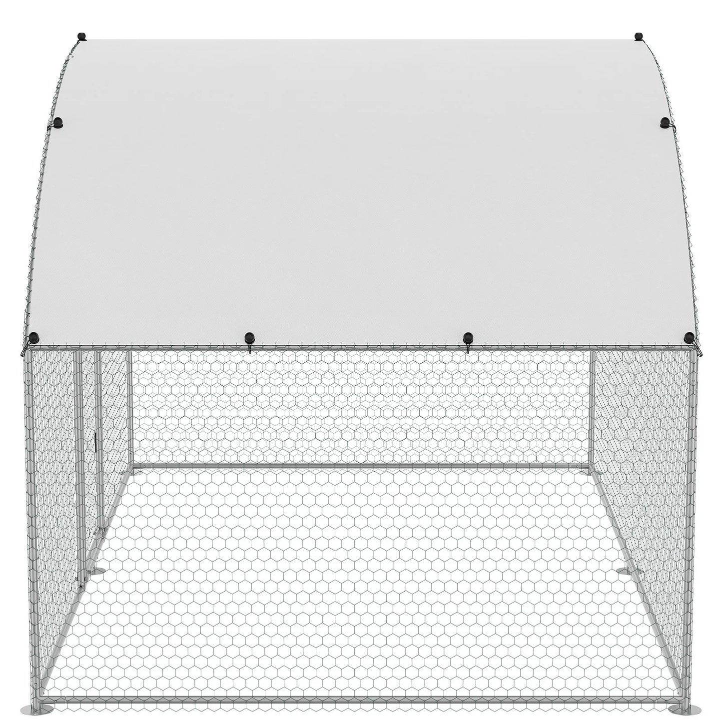 VEVOR Chicken Coop, 9.8X6.5X6.5Ft Walk-In Large Metal Chicken Run for Yard with Waterproof Cover, Doom Roof Hen House with Security Lock for Outdoor and Backyard, Farm, Duck Rabbit Cage Poultry Pen