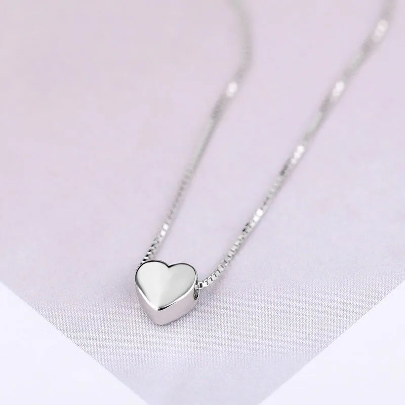 S925 Sterling Silver Necklaces For Women Simple Chain Fashion Minimalist Pendant Necklaces Big Tube Shape Birthday Gift