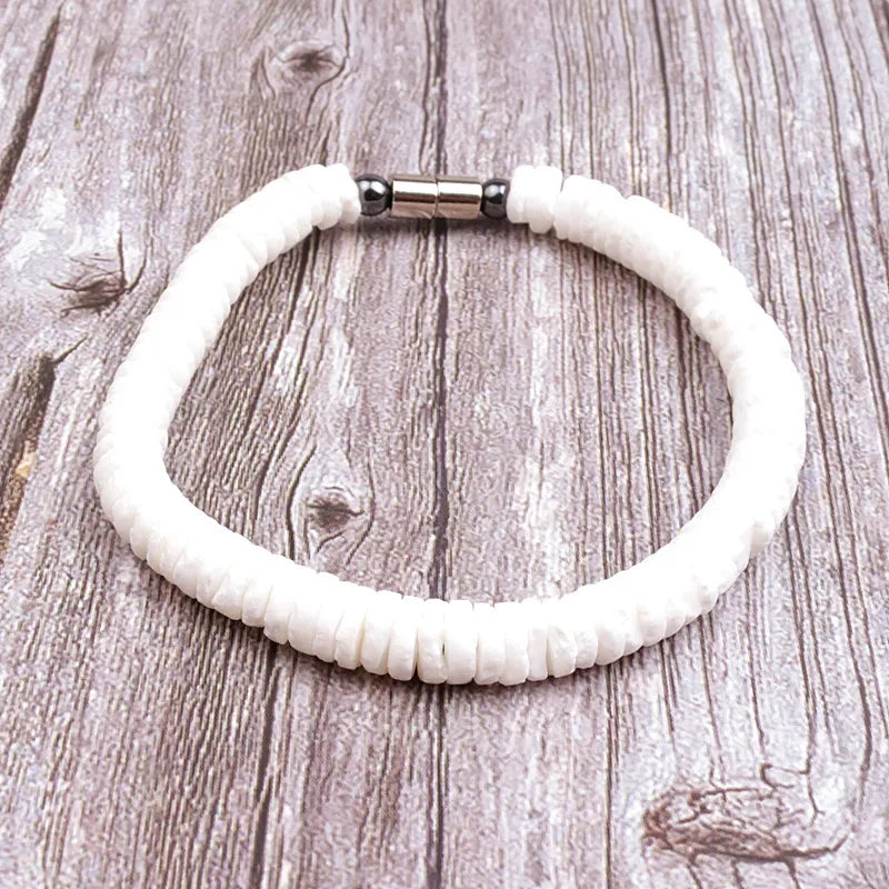 Shell Necklace For Men Women Real Seashell Necklaces With Round Clam Chip Shell Beads Hawaiian Surfer Jewelry