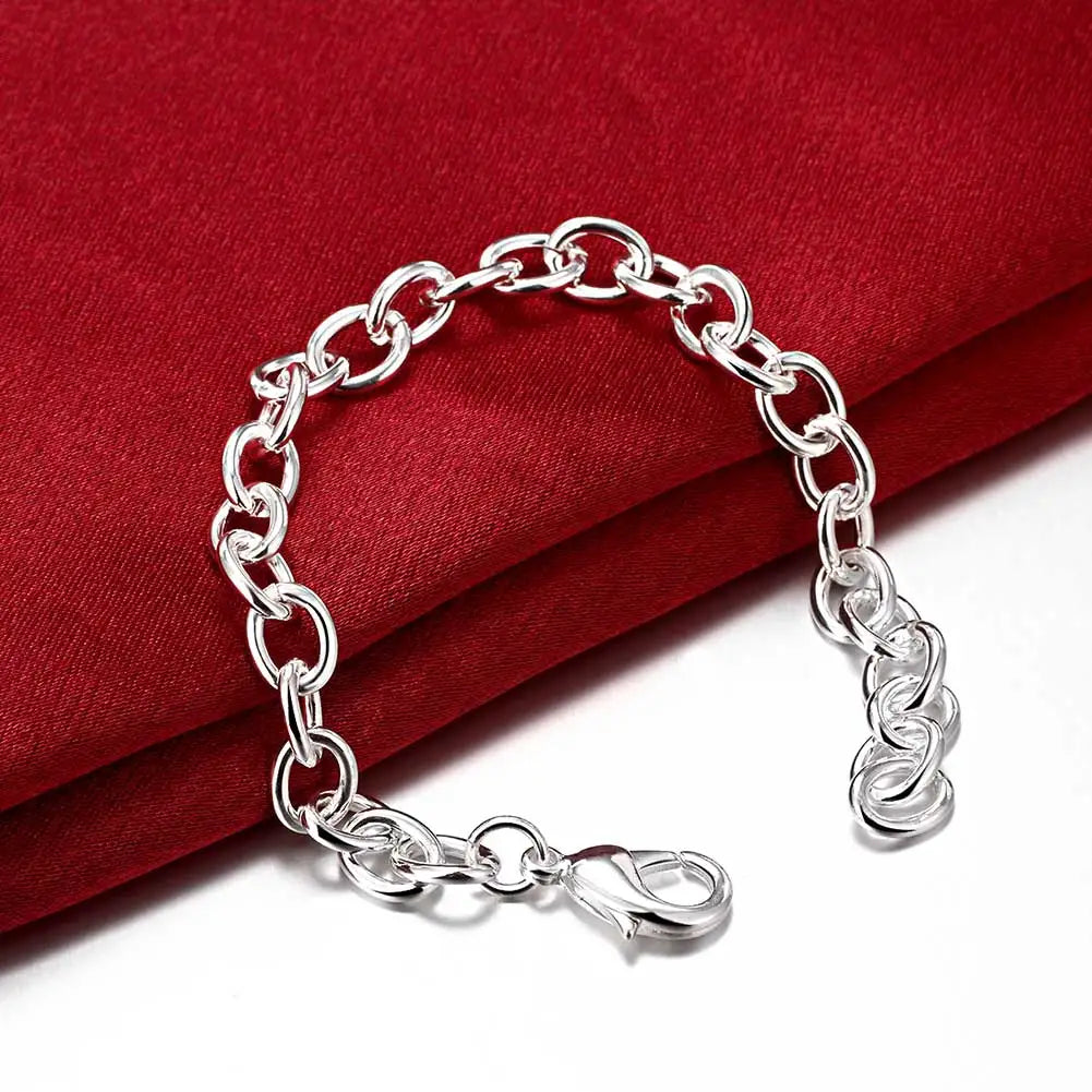 925 Sterling Silver Bracelet,  Women'S Basic Chain Bracelet, Wedding And Engagement Ornament, Party Jewelry