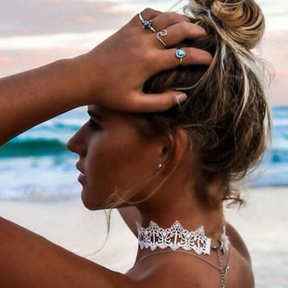 White Black Lace Choker Necklace Torques Women Collar Necklaces Jewelry Women Statement Female Jewelry Gift