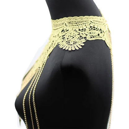 Lace Flower Choker Necklace Large Fashion Women's Long Necklaces 2024 Massive Statement Elegant Jewelry