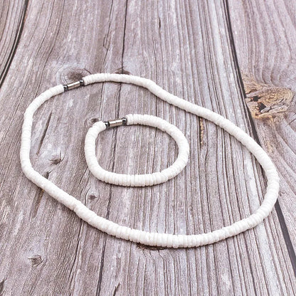 Shell Necklace For Men Women Real Seashell Necklaces With Round Clam Chip Shell Beads Hawaiian Surfer Jewelry