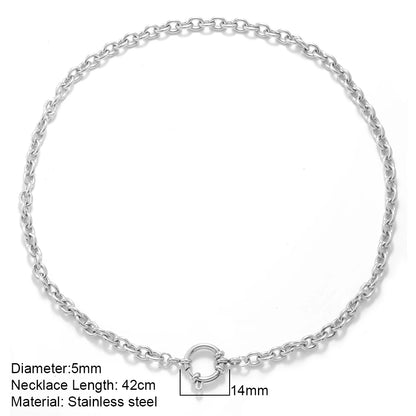 Necklaces Women Spring Buckle Chain Silvery Ocean Series Pendant Shell Conch Sea Star Pendants Stainless Steel Women's Jewelry