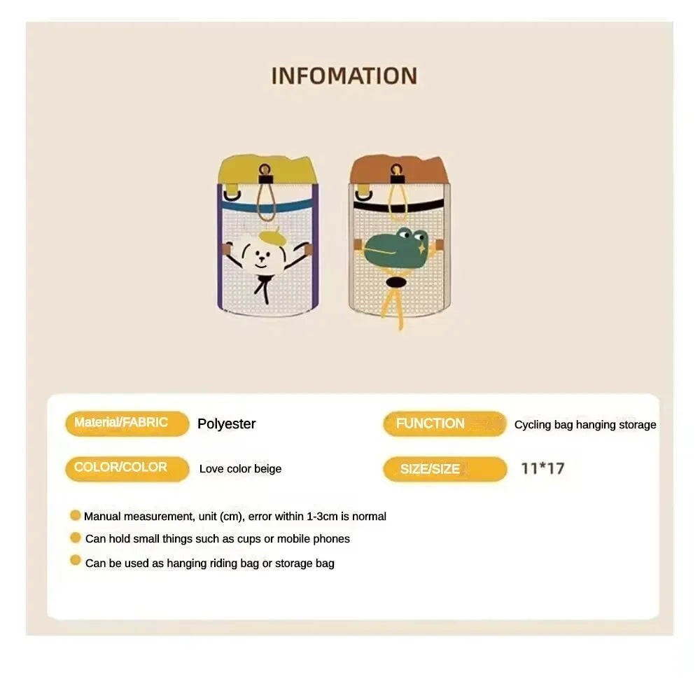 Bicycle Water Bottle Bag Kid Bike Carrier Bag Cartoon Cycling Riding Gear Mountain Bike Road Bike Front Bags Bike Accessories