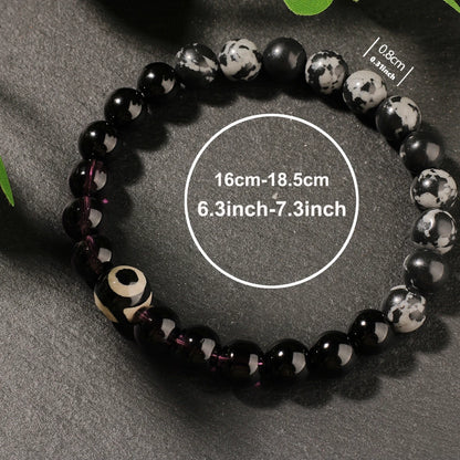 eye bracelets for women cute spring summer beach holiday jewelry natural stone beads bangles purple black gray beads bracelts