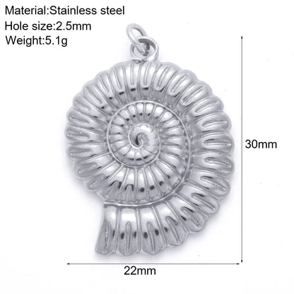 Necklaces Women Spring Buckle Chain Silvery Ocean Series Pendant Shell Conch Sea Star Pendants Stainless Steel Women's Jewelry