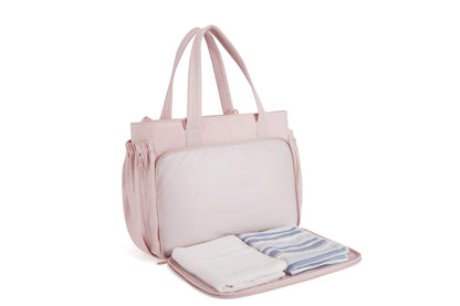 BAGSMART Padded Tote Bag With Bow Casual Quilted Padded Women Shoulder Bags Fit 15.6in Laptop Large Capacity Yoga Gym Bags