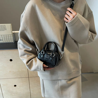 Red Bags 2025 New Women's Small Square Bag Mini Bowling Bags Shoulder Crossbody Box Packs Small Lipstick Cosmetics Purses Bolsas