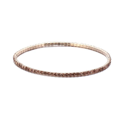 Luxury Rhinestone Elastic Bracelet Women Shiny Colorful Crystal Bangles Adjustable Layered Stackable Bracelet Wristband Jewelry