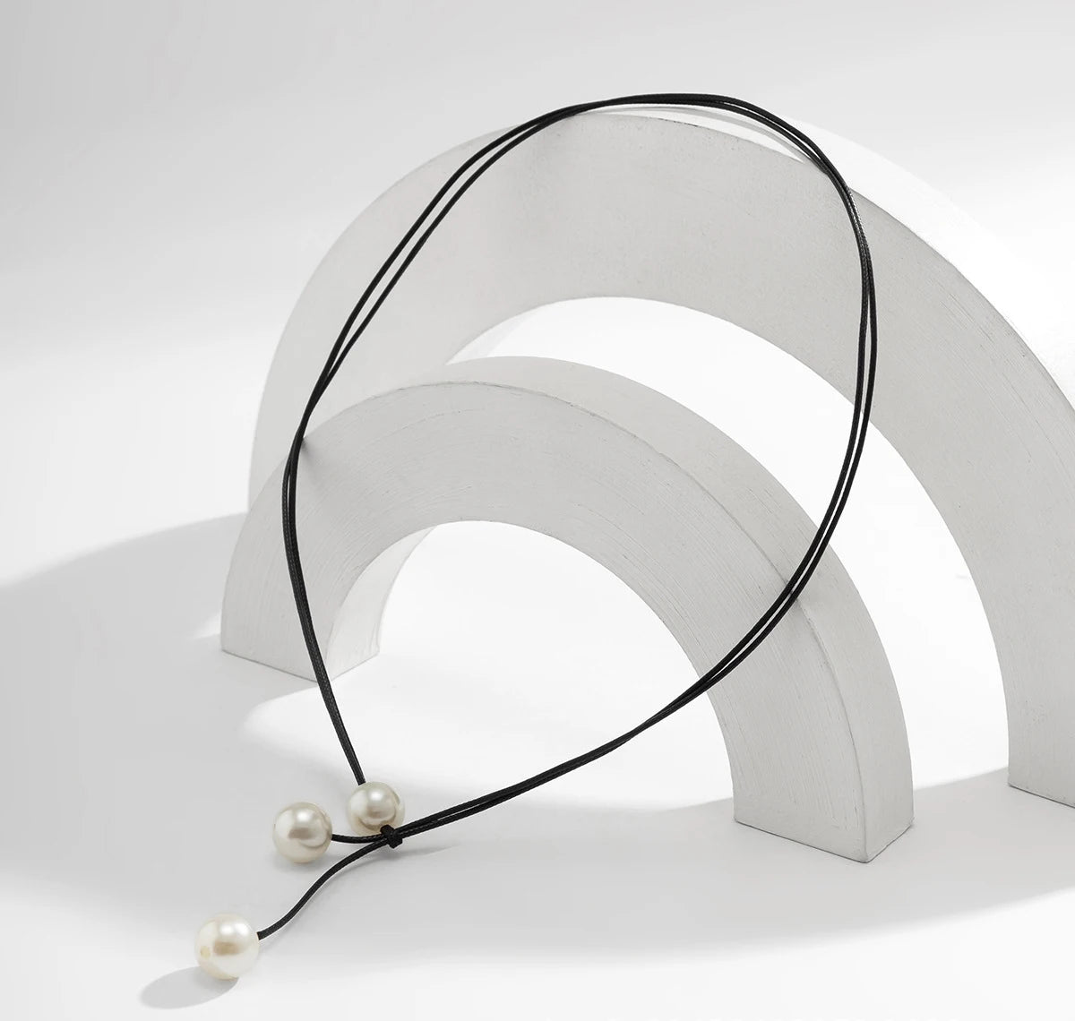 Fashion, simplicity, imitation pearl, clavicle chain, double layer, wax thread, versatile necklace for women