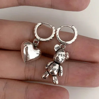 Stainless steel Bracelets for Women String of Beads Accessories Trend Vintage Simple Cute Bear Pendant Party Jewelry