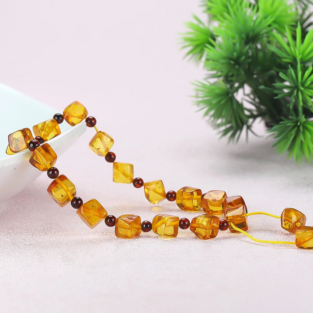 Natural Amber Bracelet Adjustable Rope Baltic Amber Tassel Charm Bracelet Bangle Women Healing Gemstone Fine Jewelry Accessories