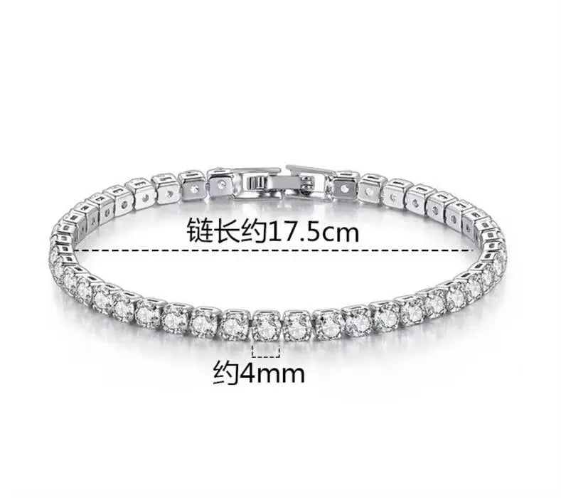 Charm Bracelets For Women High Quality S925 Silver Platinum Plated Moissanite Bracelet Simple Personality Wedding Jewelry Gift