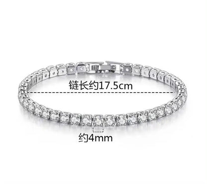 Charm Bracelets For Women High Quality S925 Silver Platinum Plated Moissanite Bracelet Simple Personality Wedding Jewelry Gift