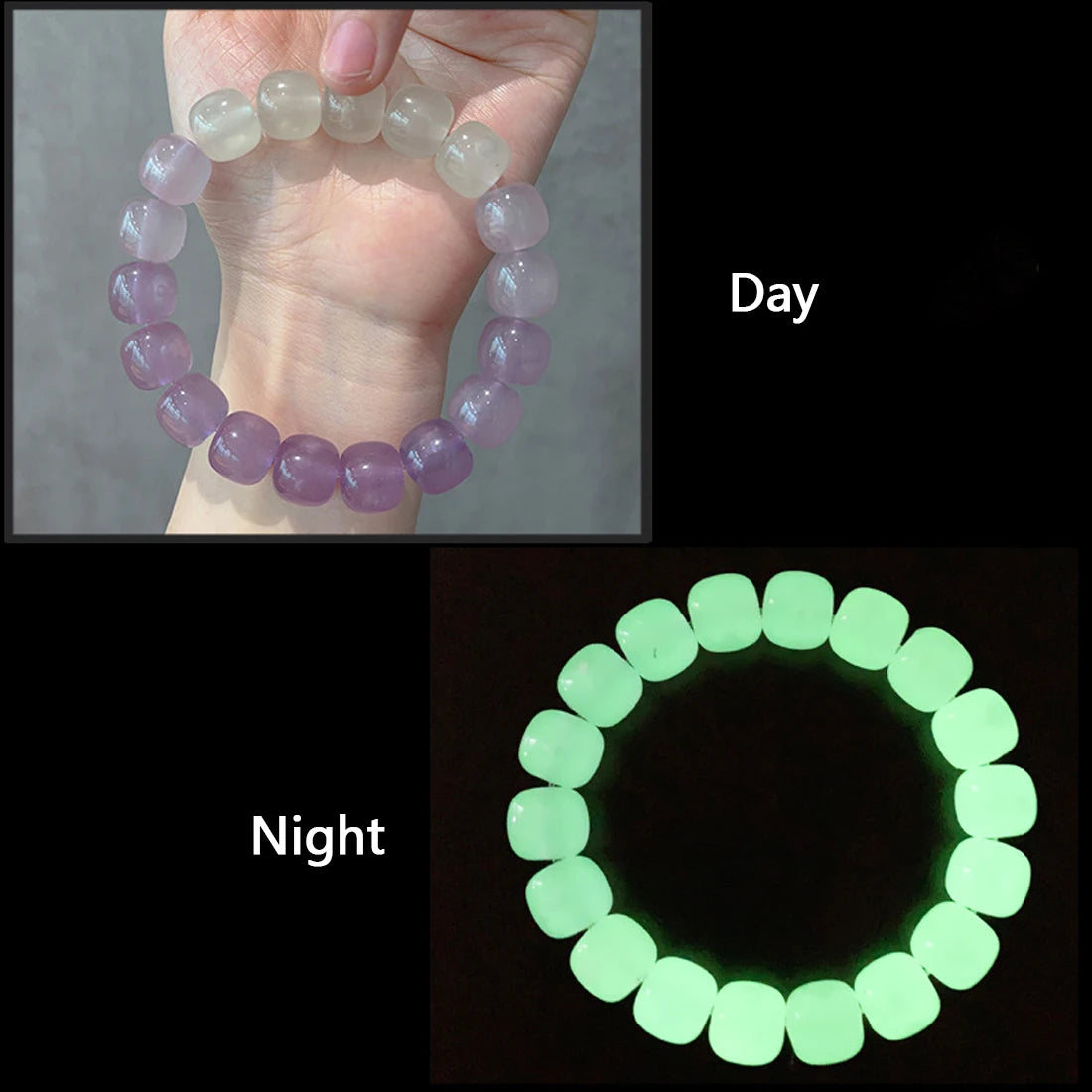 Luminous Bracelets For Women Men Fluorescent Natural Stone Bracelet Night Light Glowing Beads Bangle Fashion Jewelry Couple Gift