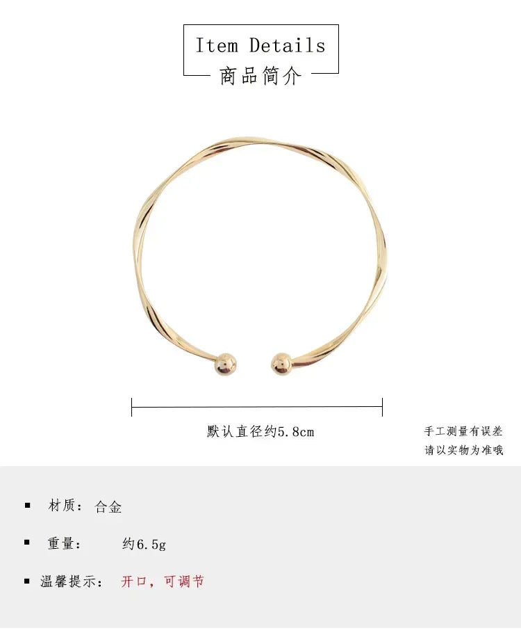 Fashion Trend Unique Design Elegant Exquisite Twist Simple Bracelet Women Jewelry Wedding Party Premium Gift