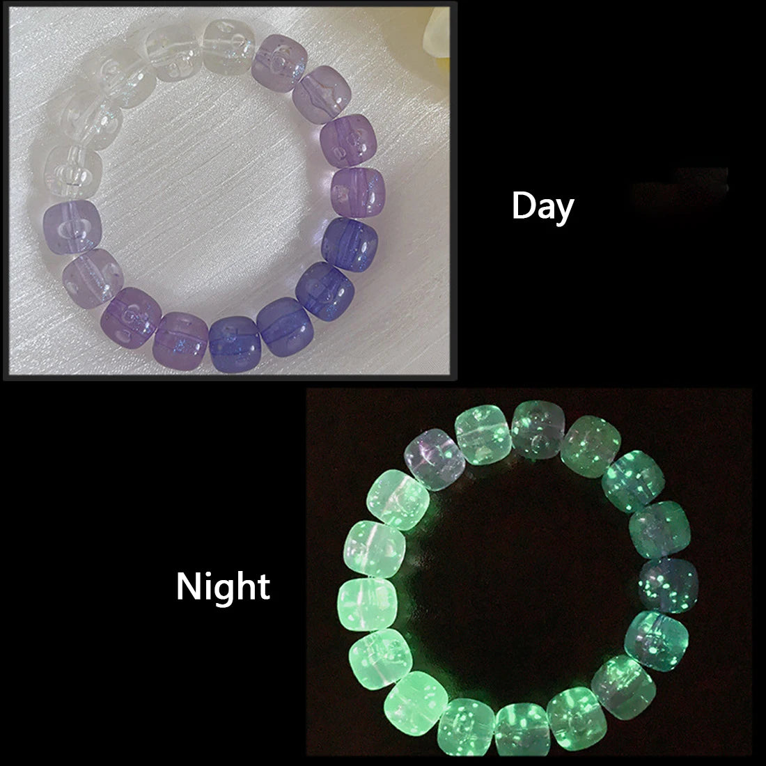 Luminous Bracelets For Women Men Fluorescent Natural Stone Bracelet Night Light Glowing Beads Bangle Fashion Jewelry Couple Gift