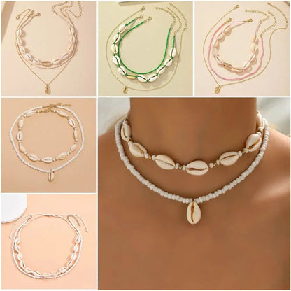 Geometric Necklace Fashion Bead Bohemian Style Clavicle Chain Short Delicate Choker Necklace