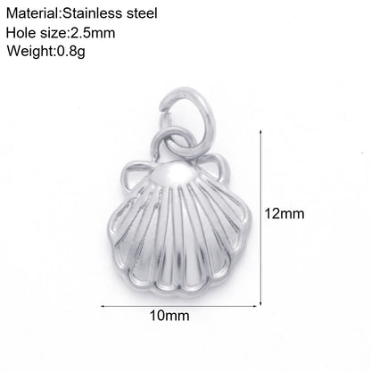 Necklaces Women Spring Buckle Chain Silvery Ocean Series Pendant Shell Conch Sea Star Pendants Stainless Steel Women's Jewelry