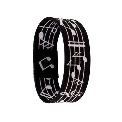 Musical Notes Bracelet For Women Men Armband Sport Wristband Rainbow Elastic Bangle Bracelets Fashion Accessories Gift