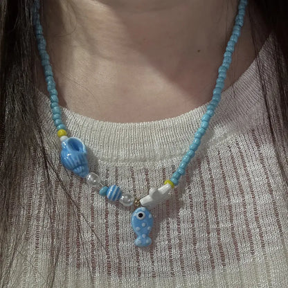 Bohemian Colorful Necklace For Women Girls Adjustable Beaded Neck Chain Unique Fashion Accessory Jewelry Gift