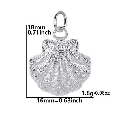 Necklaces Women Spring Buckle Chain Silvery Ocean Series Pendant Shell Conch Sea Star Pendants Stainless Steel Women's Jewelry