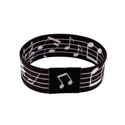 Musical Notes Bracelet For Women Men Armband Sport Wristband Rainbow Elastic Bangle Bracelets Fashion Accessories Gift